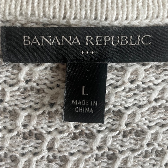 Banana Republic Beige Textured Open Front Cardigan size L Tan Cream - Picture 2 of 3